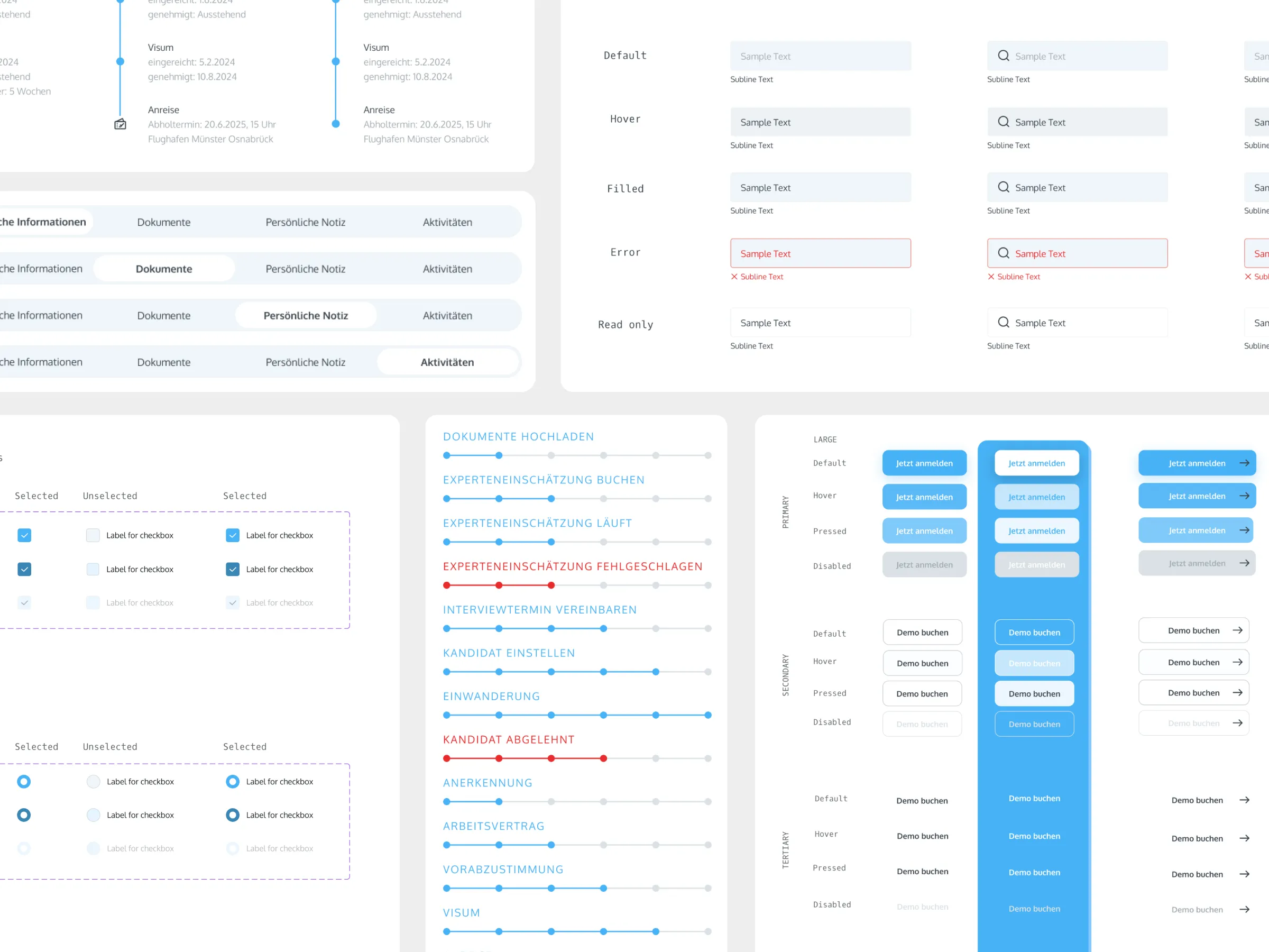 Einige Komponenten aus dem Designsystem