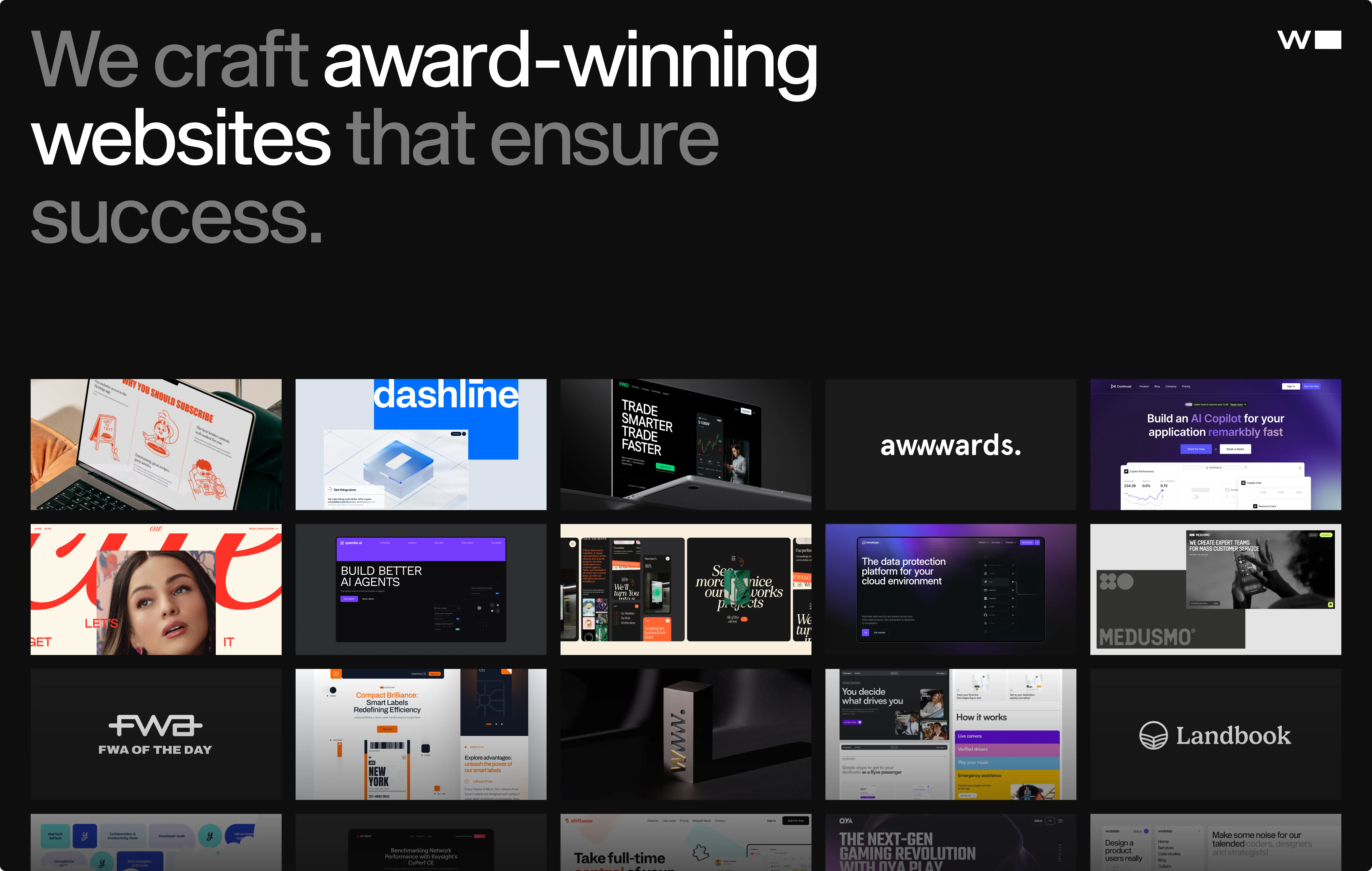 We craft award-winning websites that ensure success. cover image