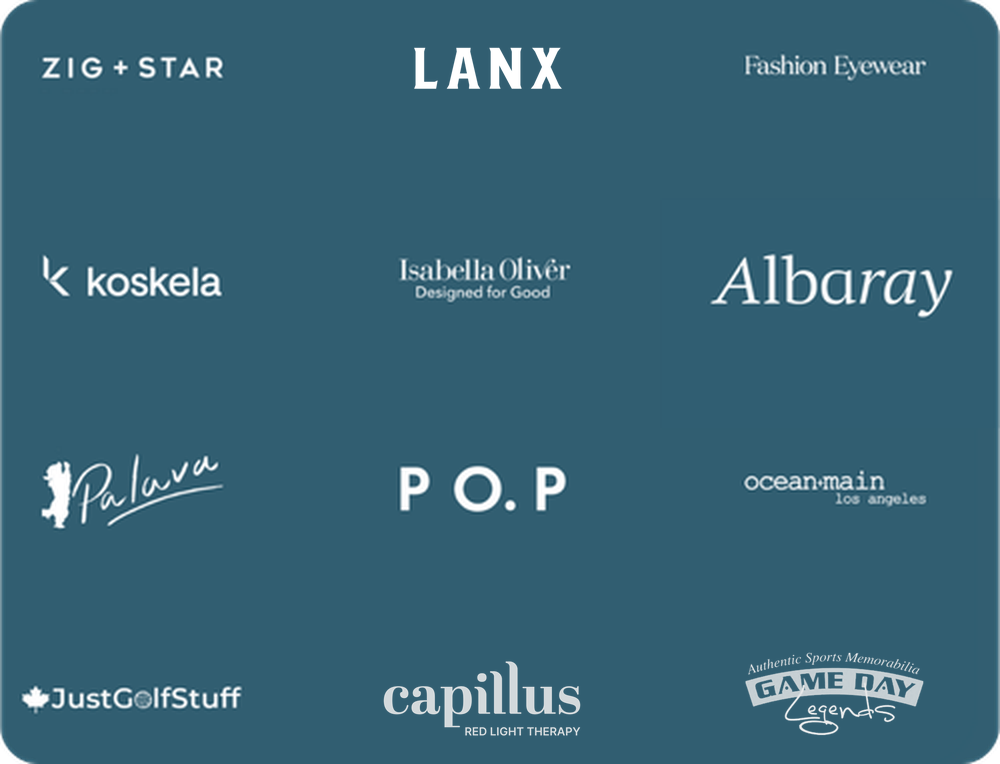 Logos of Tern partners including Zig+Star, LANX, Fashion Eyewear, Koskela, Isabella Oliver, Albaray, Palava, POP, Ocean Main, Just Golf Stuff, Capillus and Game Day Legends