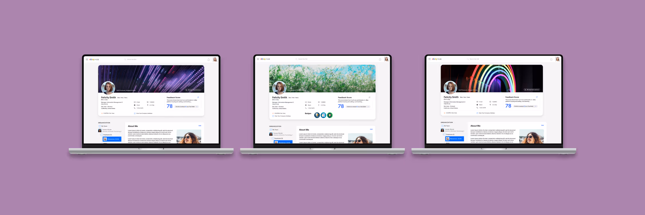 ebay employee profile redesign.