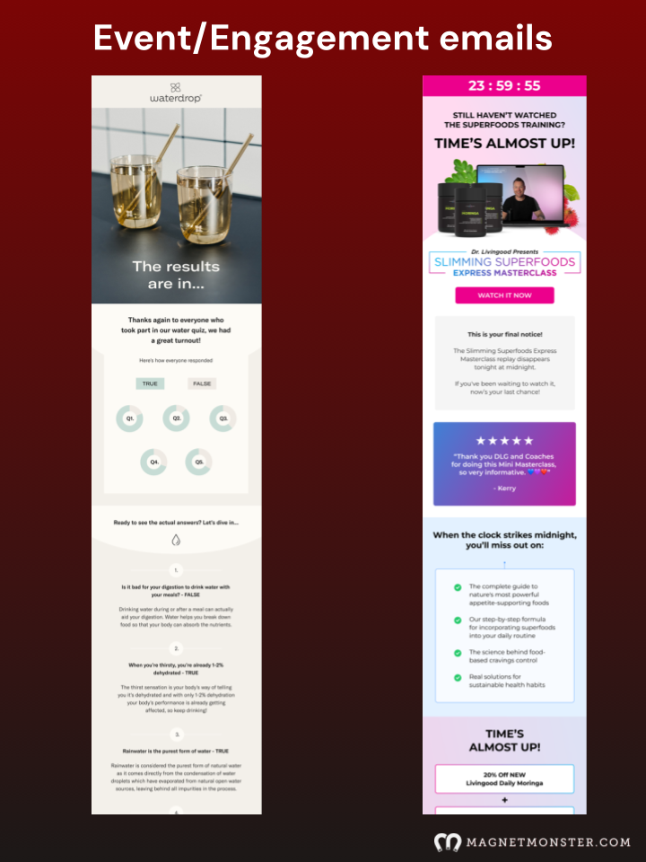 Reduce DTC churn with event-engagement emails (example Quizzes)_Magnet Monster