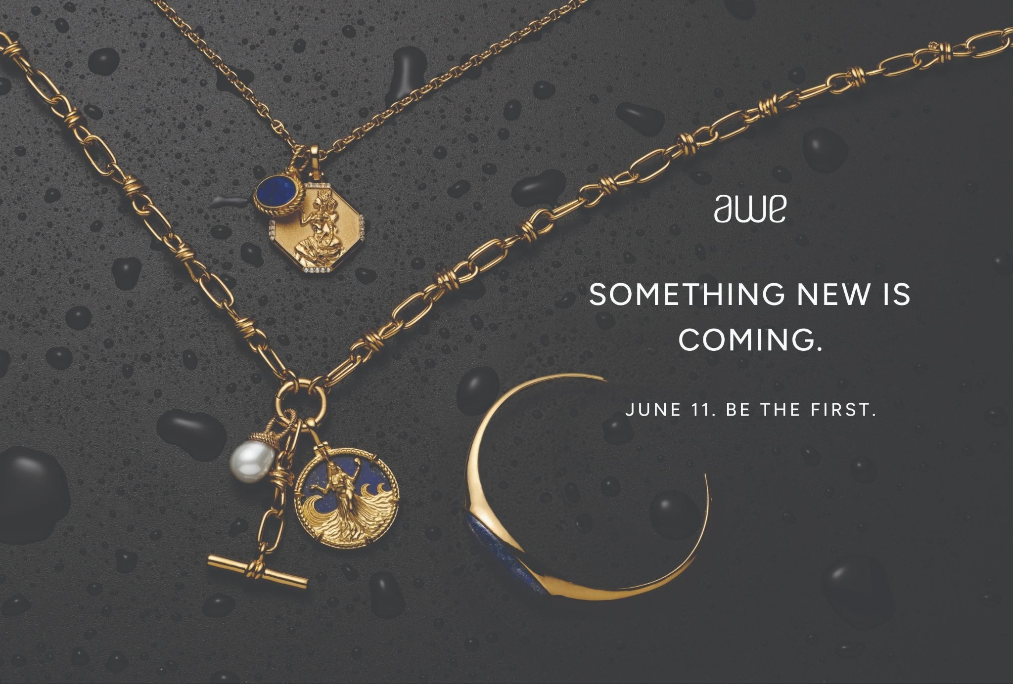 Example of Awe Inspired’s automated winback postcard, teasing an upcoming jewellery collection launch to lapsed high-value customers