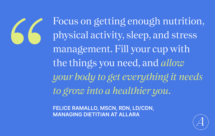 Allow your body to get everything it needs to grow into a healthier you