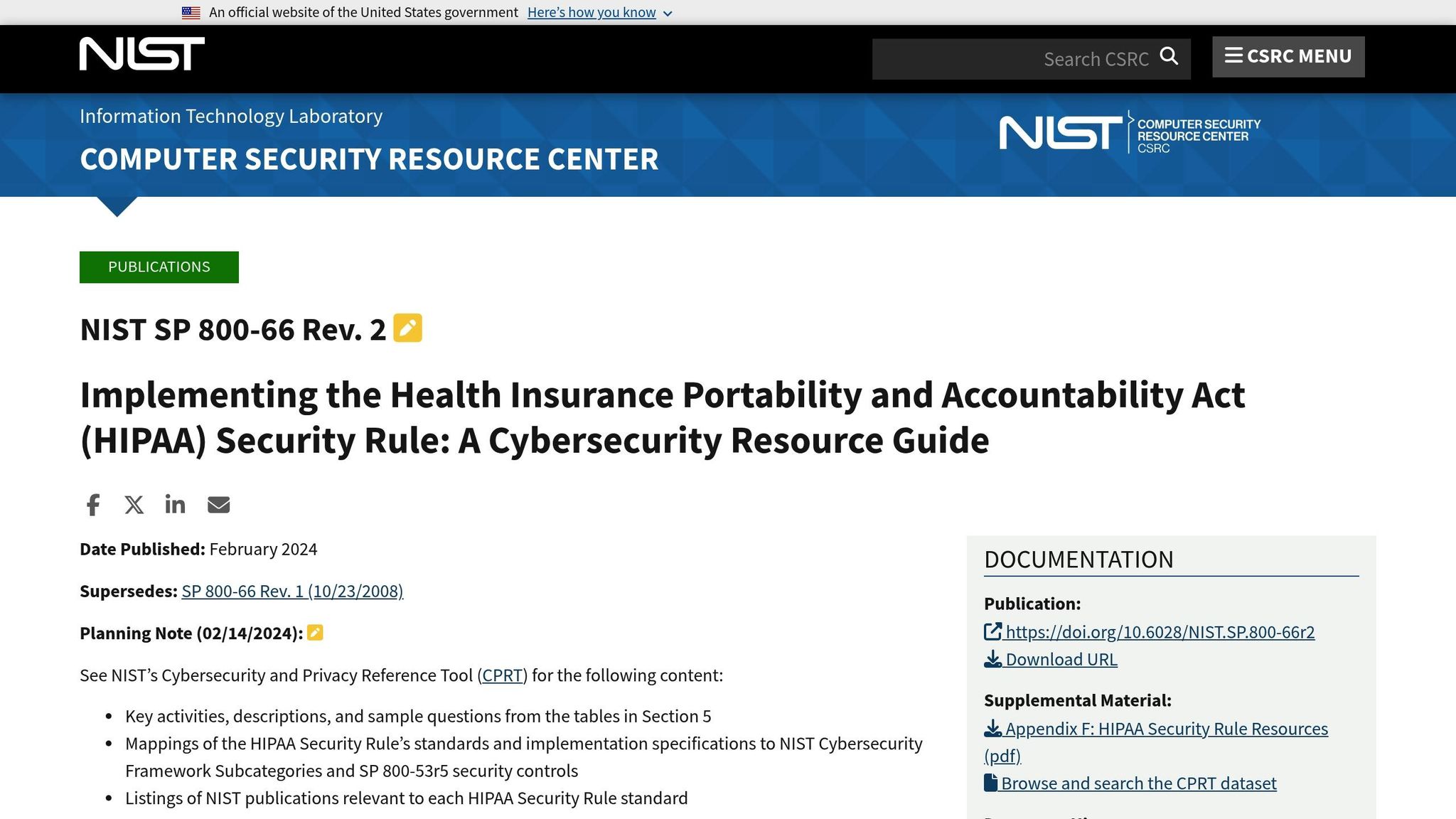 NIST SP 800-66