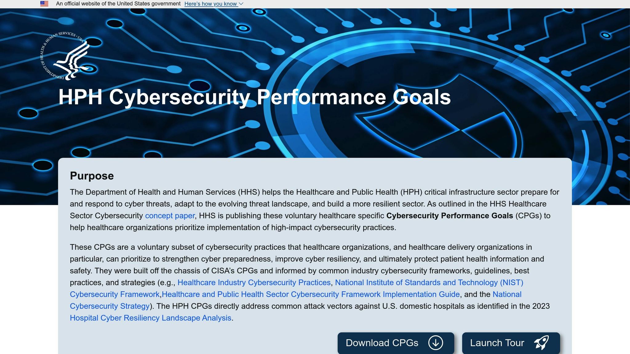 HHS Cybersecurity Performance Goals