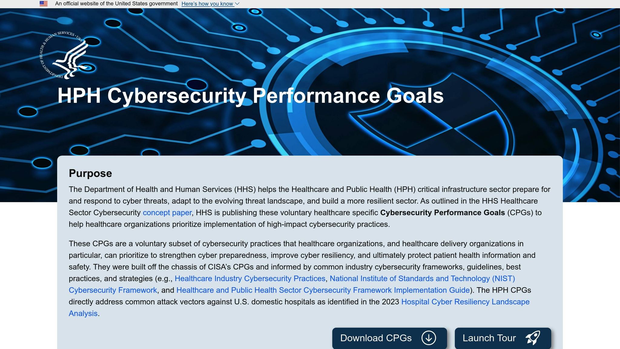 HHS Cybersecurity Performance Goals