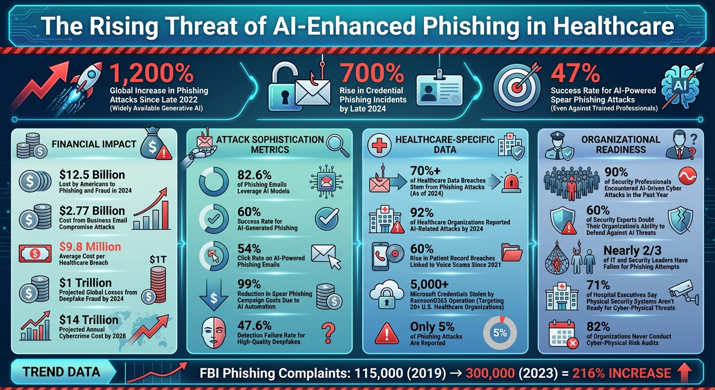 AI-Enhanced Phishing Attack Statistics in Healthcare 2022-2024