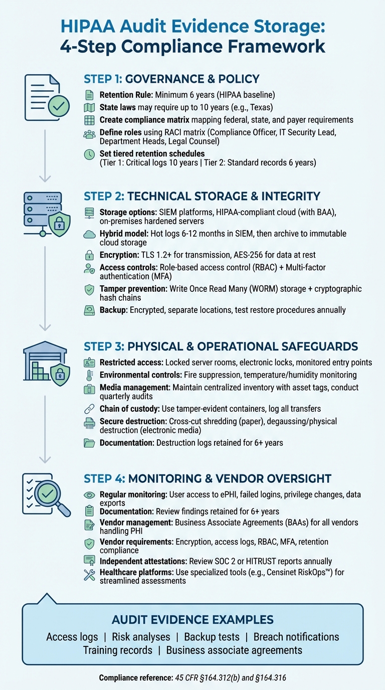 HIPAA Audit Evidence Storage: 4-Step Compliance Framework