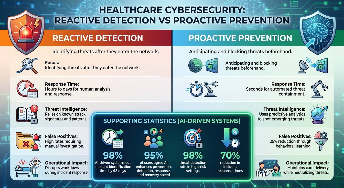 Reactive vs Proactive AI-Driven Cybersecurity in Healthcare