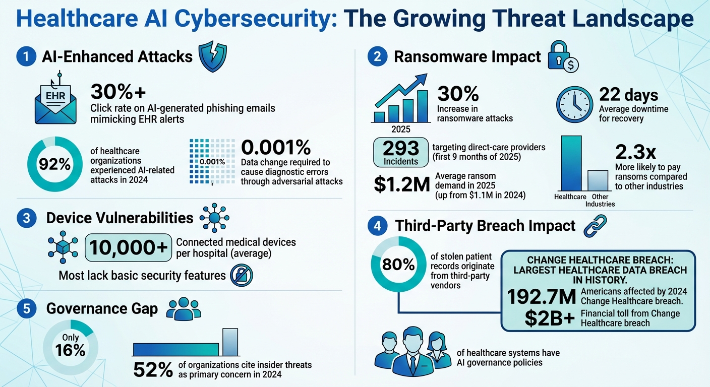 Healthcare AI Cybersecurity Threats: Key Statistics and Impact 2024-2025