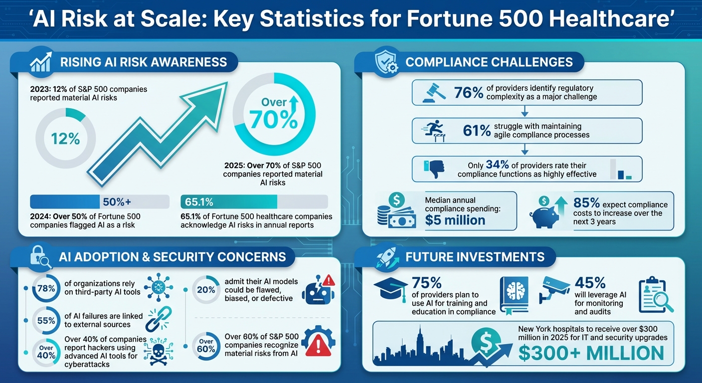 AI Risk Statistics in Fortune 500 Healthcare Companies 2023-2025