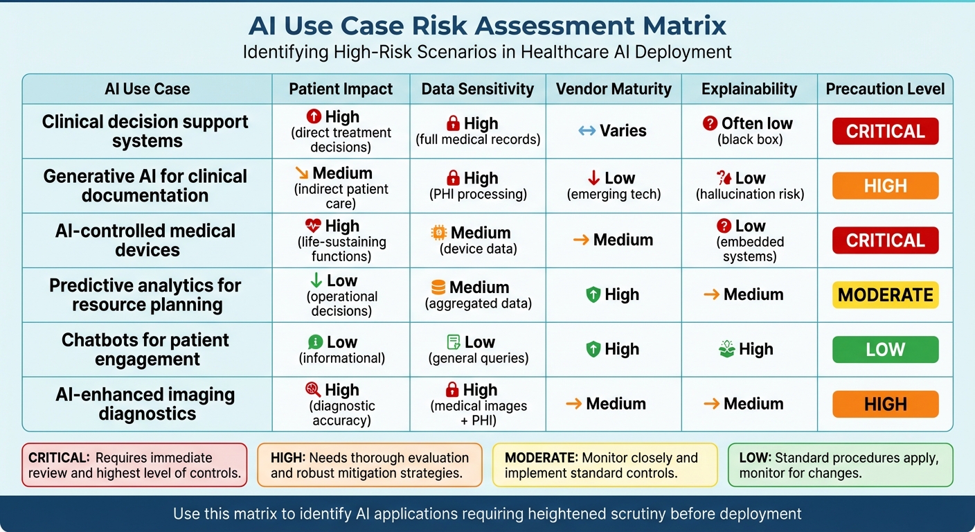 AI Use Case Risk Assessment Matrix for Healthcare