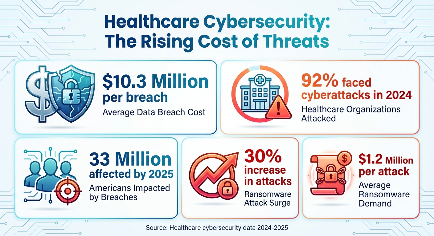 Healthcare Cybersecurity Statistics: Data Breach Costs and Attack Frequency 2024-2025