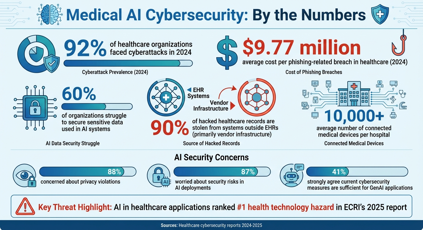 Medical AI Cybersecurity Threats and Costs in Healthcare 2024-2025