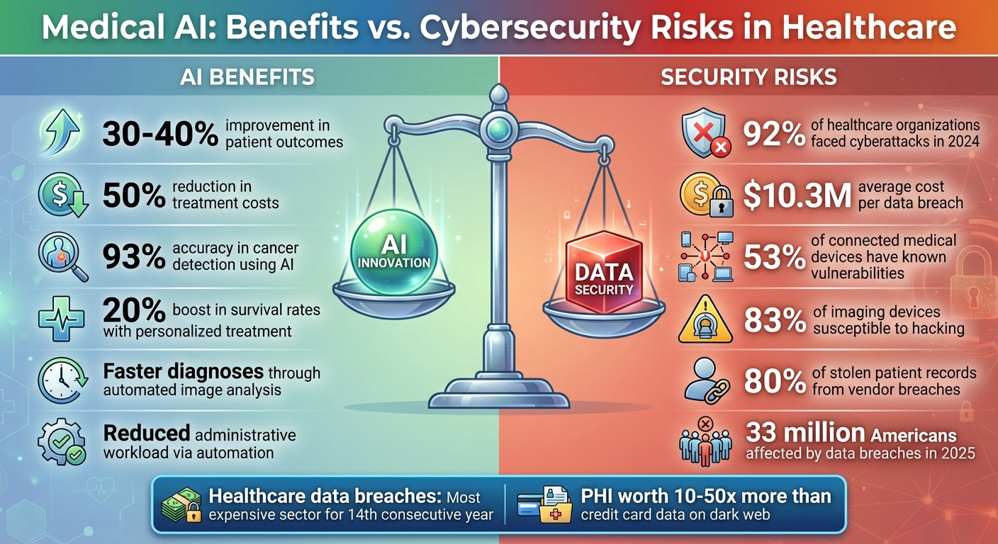 Medical AI Benefits vs Cybersecurity Risks in Healthcare 2024-2025