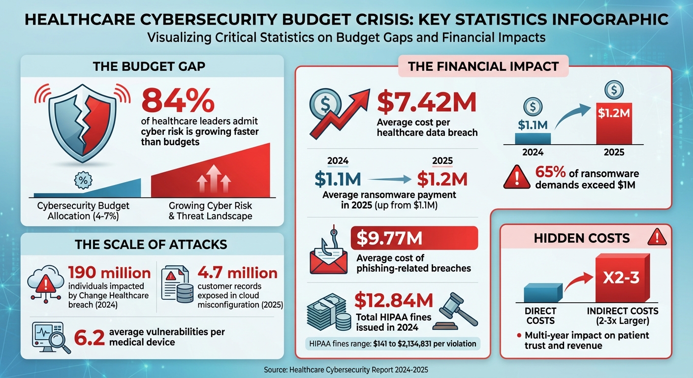 Healthcare Cybersecurity Costs and Budget Gap Statistics