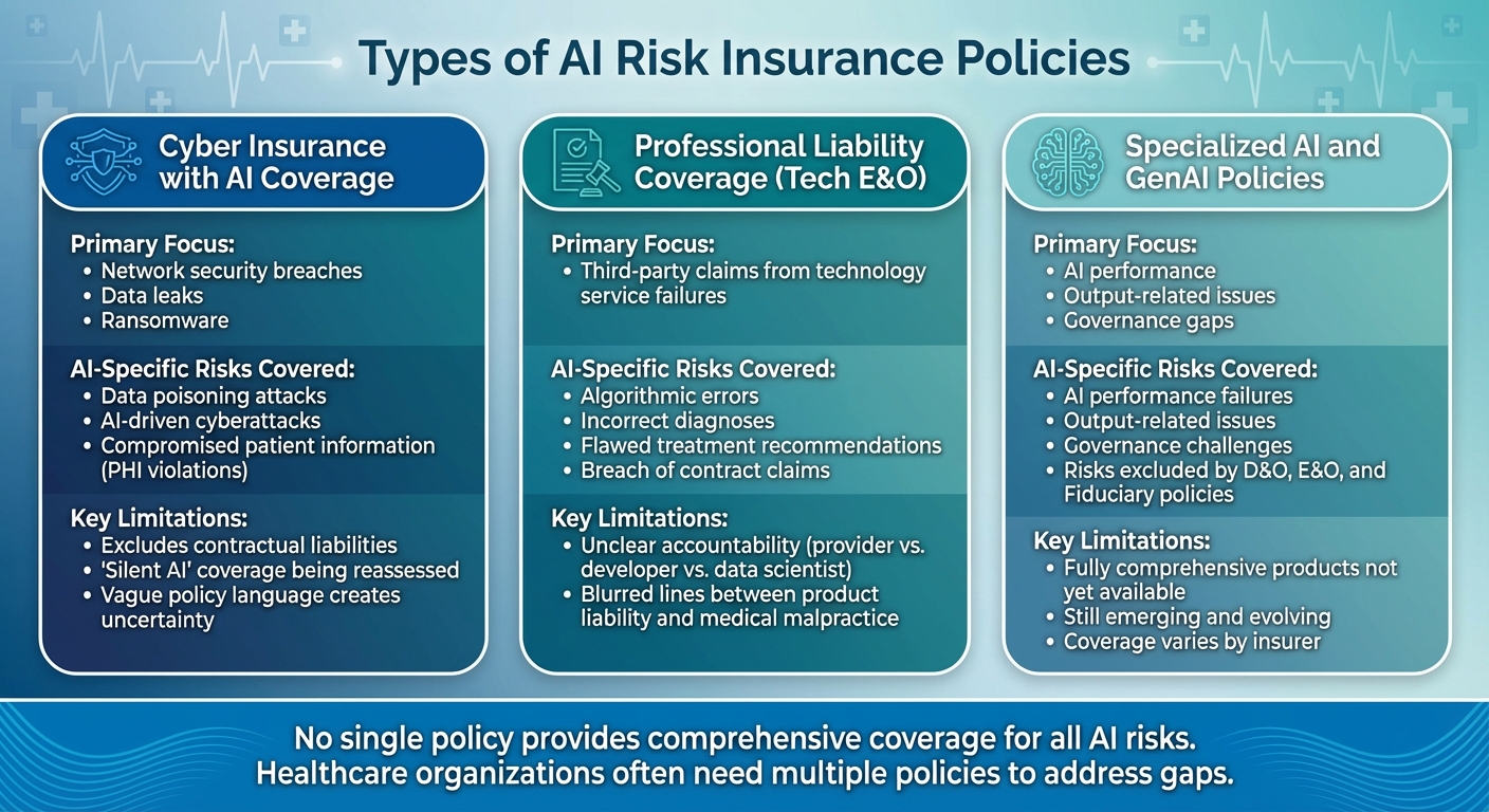 Three Types of AI Risk Insurance Coverage for Healthcare Organizations