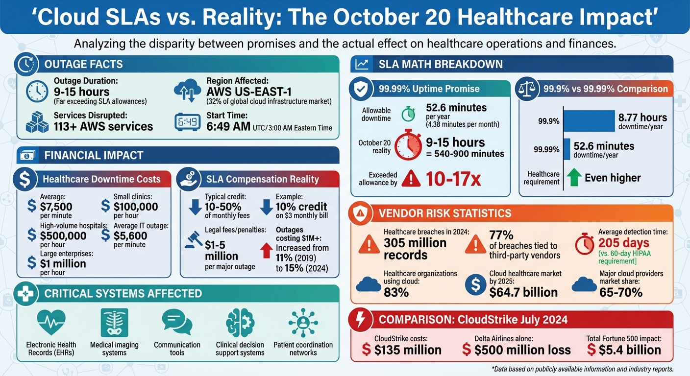 Healthcare Cloud Outage Impact: AWS October 20 Downtime Costs and SLA Gaps
