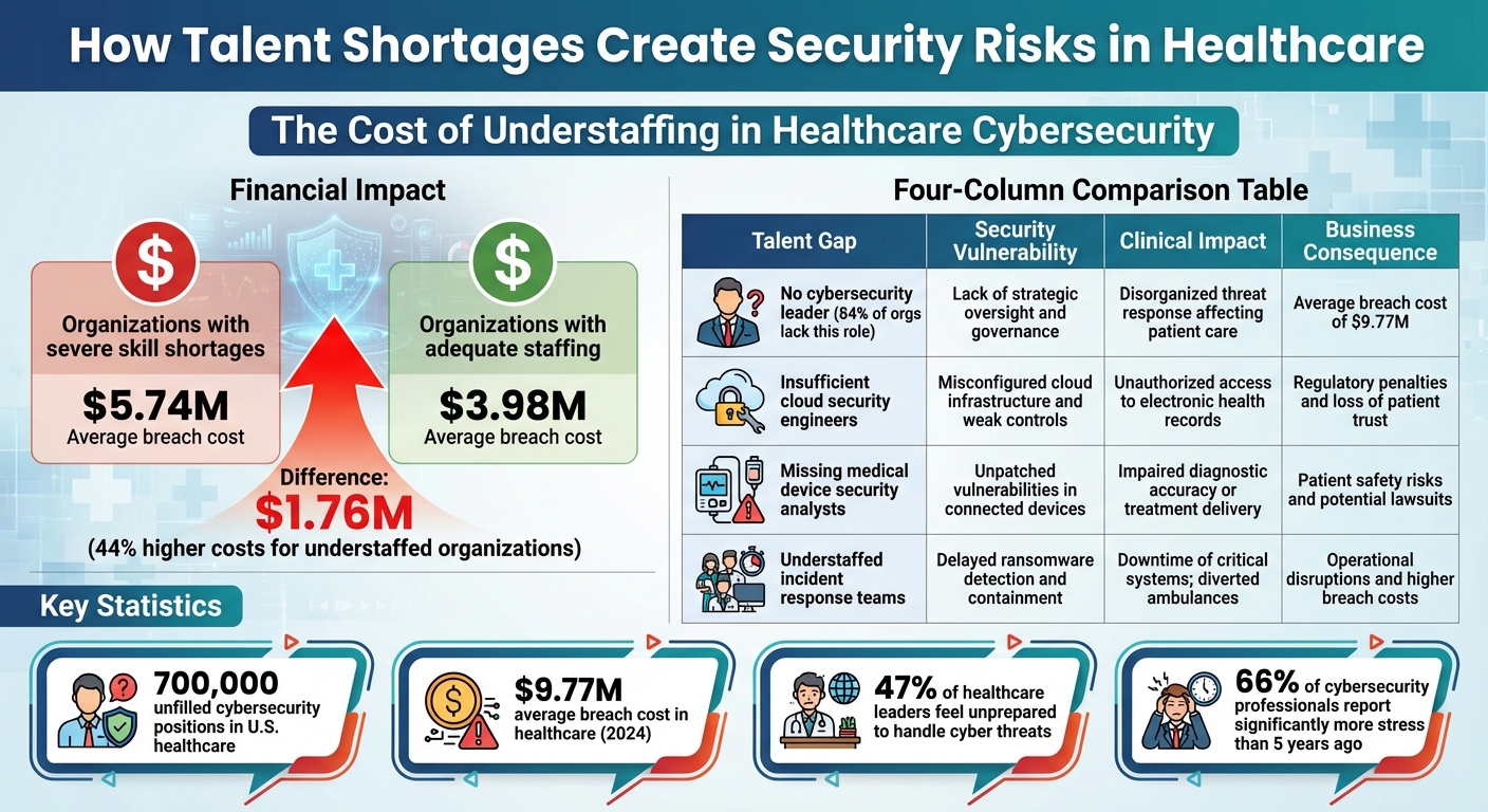 Healthcare Cybersecurity Talent Crisis: Impact of Staffing Gaps on Security Outcomes