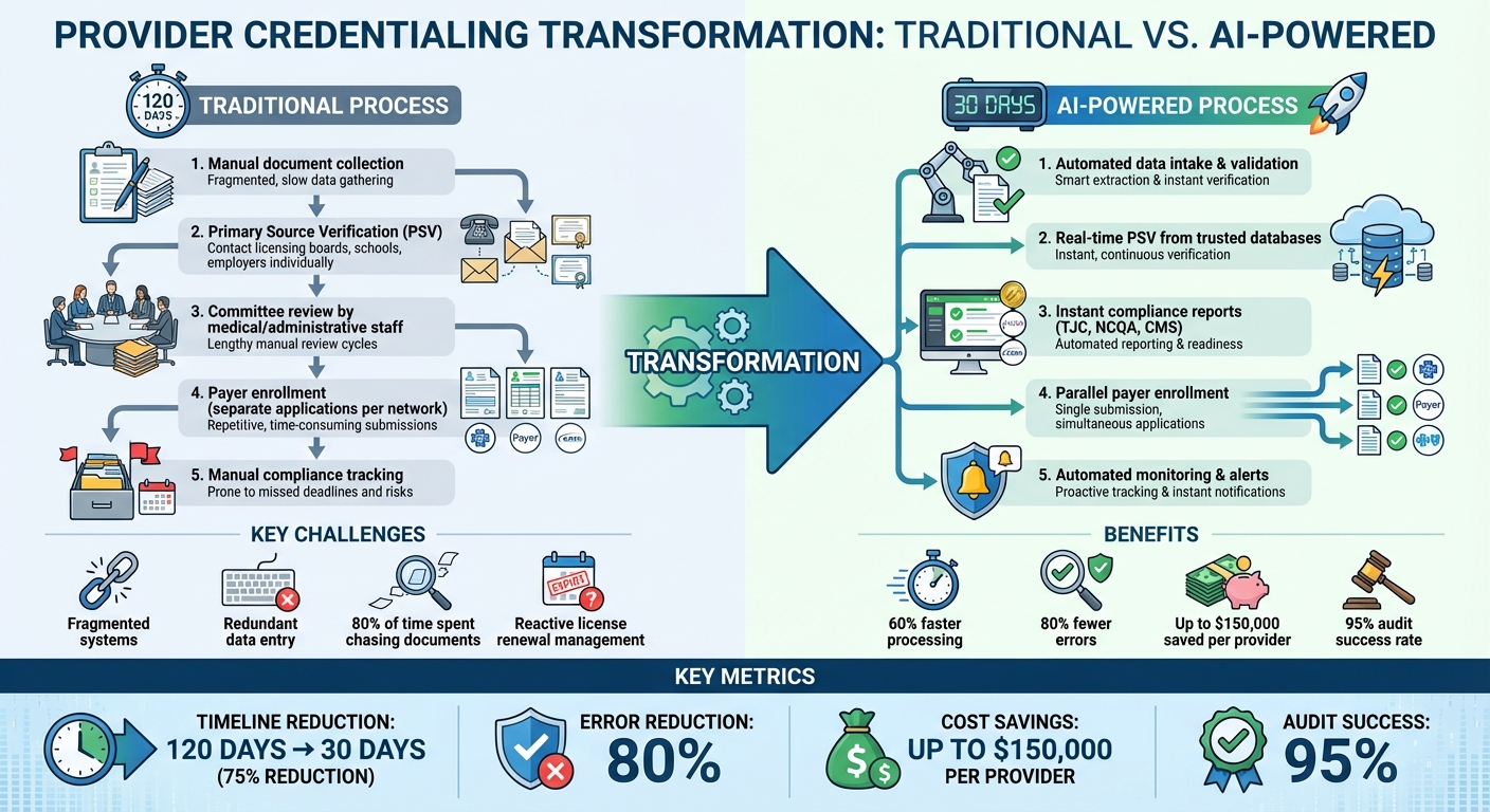 Traditional vs AI-Powered Provider Credentialing: 120 Days to 30 Days