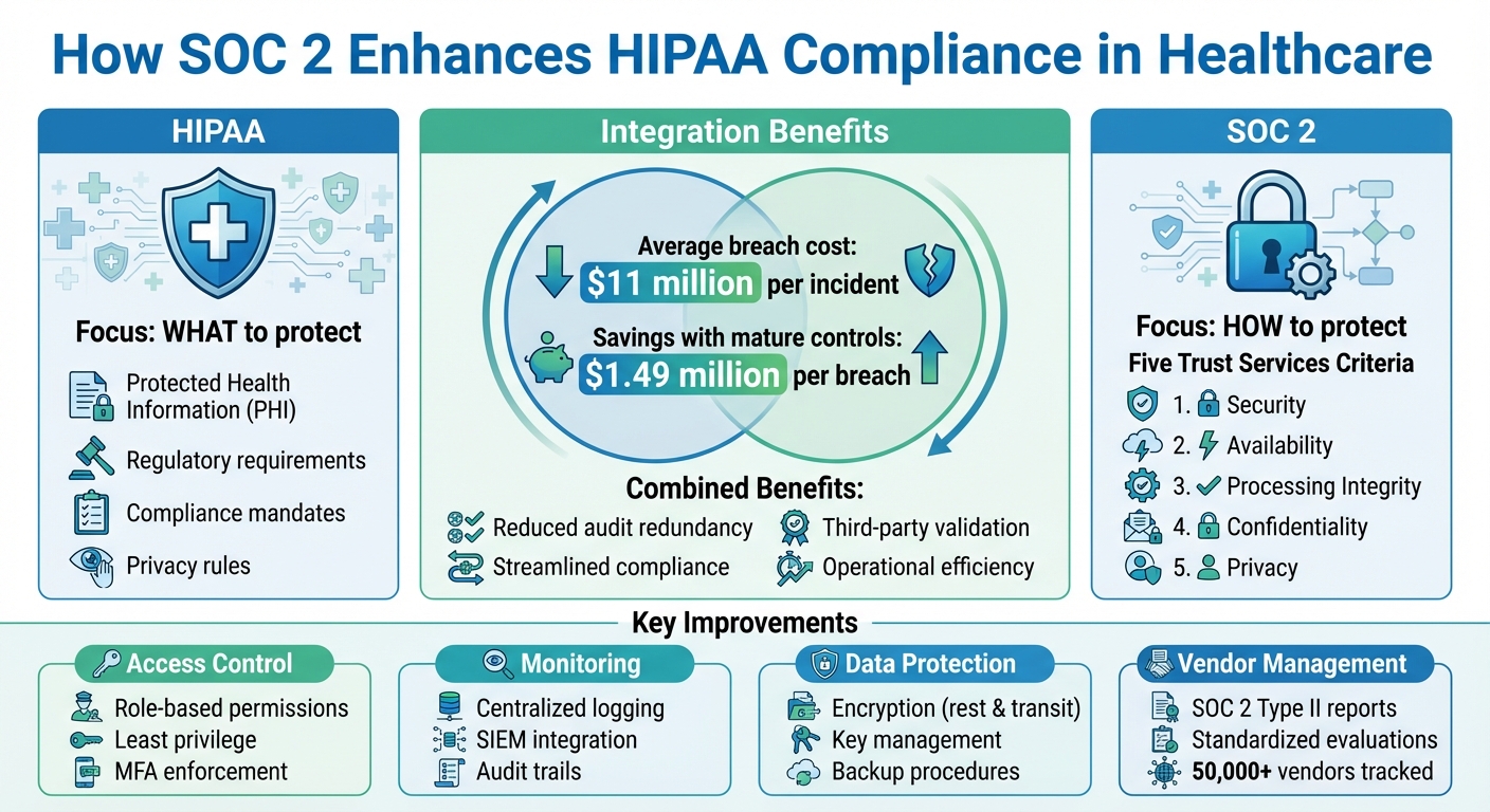 SOC 2 vs HIPAA: Complementary Healthcare Data Security Frameworks