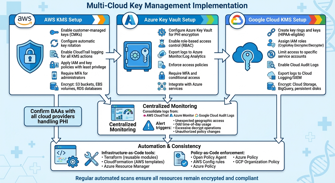Multi-Cloud Key Management Implementation Steps for Healthcare PHI Security