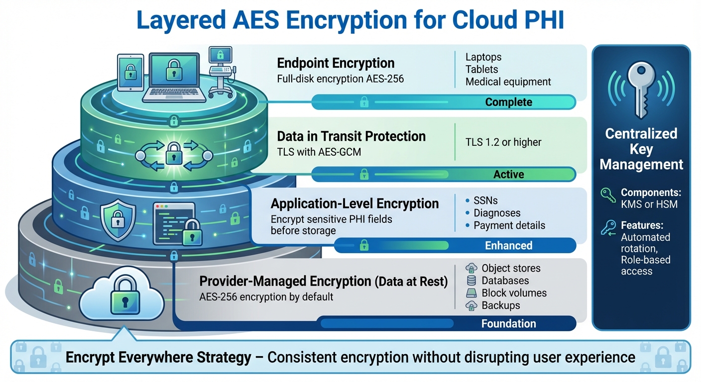 Layered AES Encryption Strategy for Cloud-Based PHI Protection