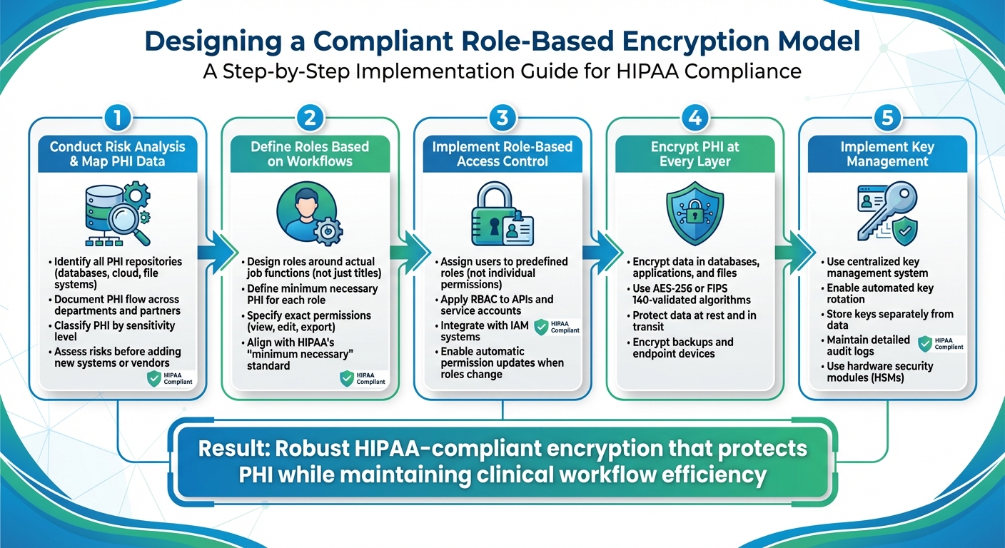 5-Step Role-Based Encryption Implementation Process for HIPAA Compliance