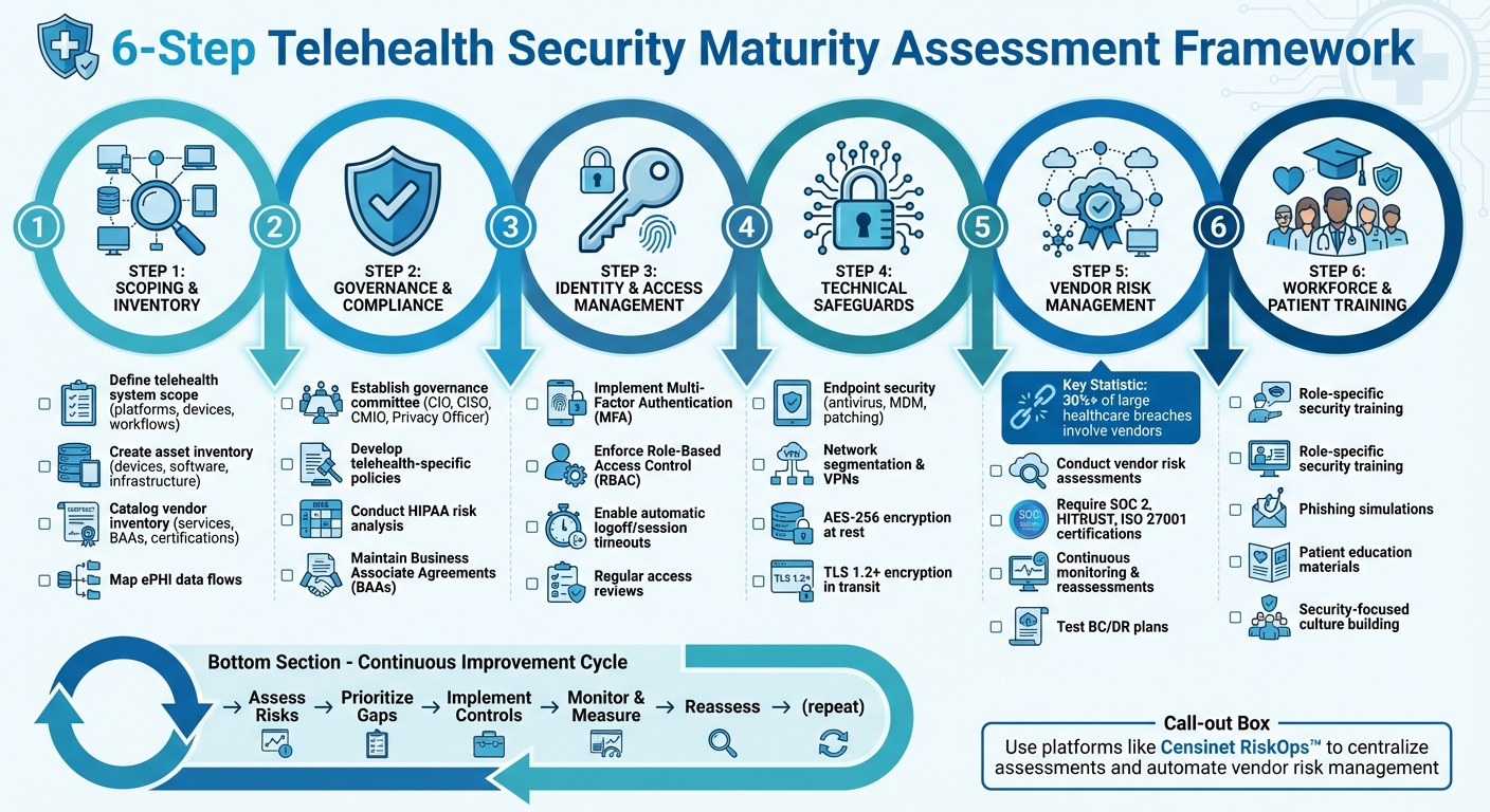 6-Step Telehealth Security Maturity Assessment Framework