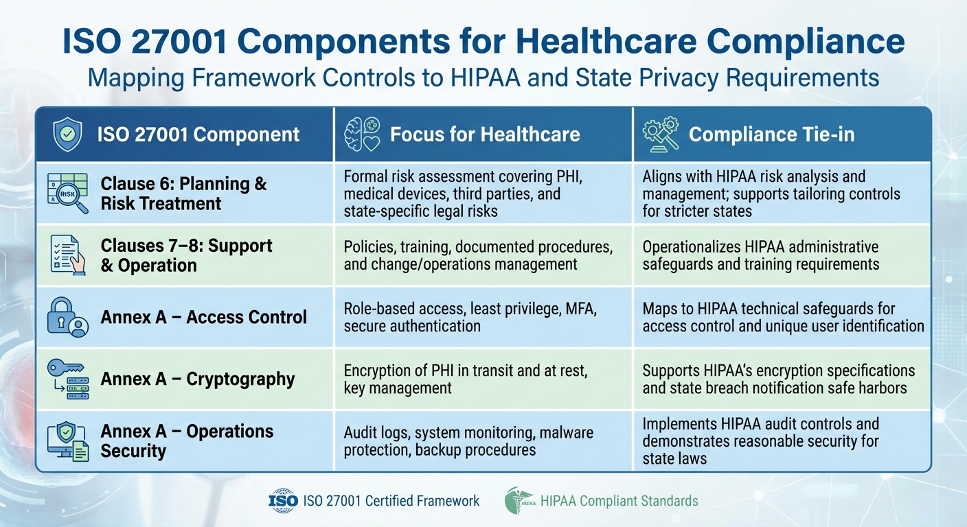 ISO 27001 Components Mapped to HIPAA and State Healthcare Compliance Requirements