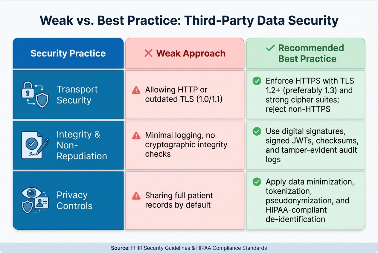 Healthcare Third-Party Data Security: Weak vs. Best Practice Approaches