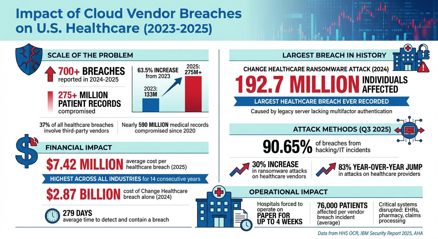 Healthcare Cloud Vendor Breach Statistics 2023-2025: Impact on Patient Records and Costs