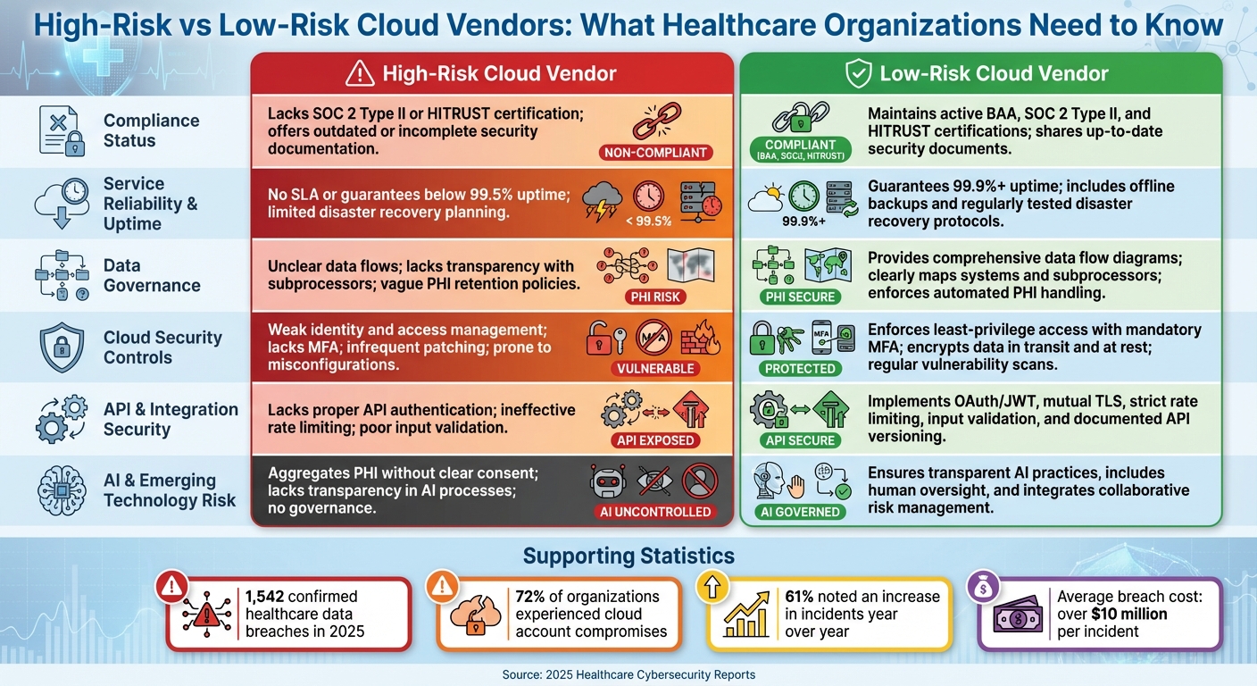 High-Risk vs Low-Risk Cloud Vendors in Healthcare: Key Comparison Criteria