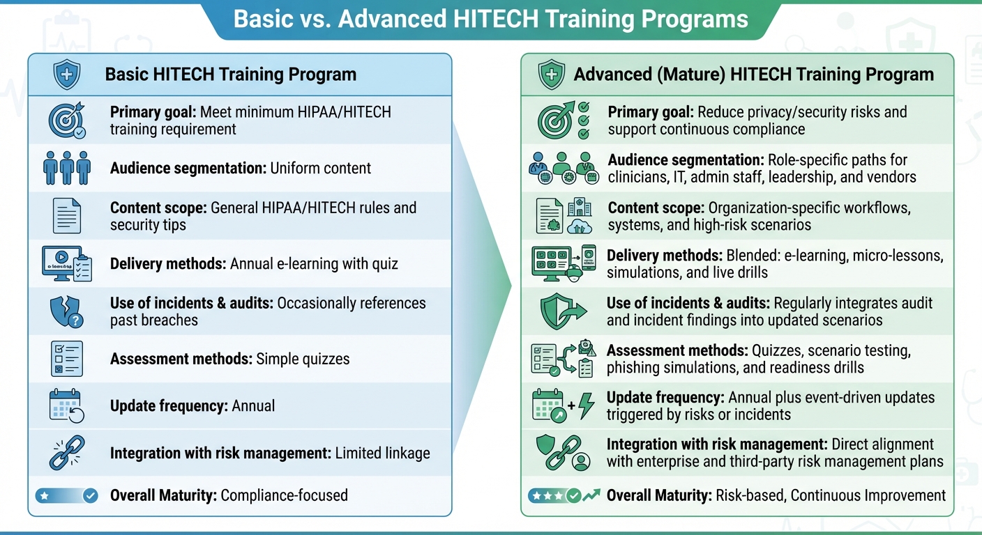 Basic vs Advanced HITECH Compliance Training Programs Comparison