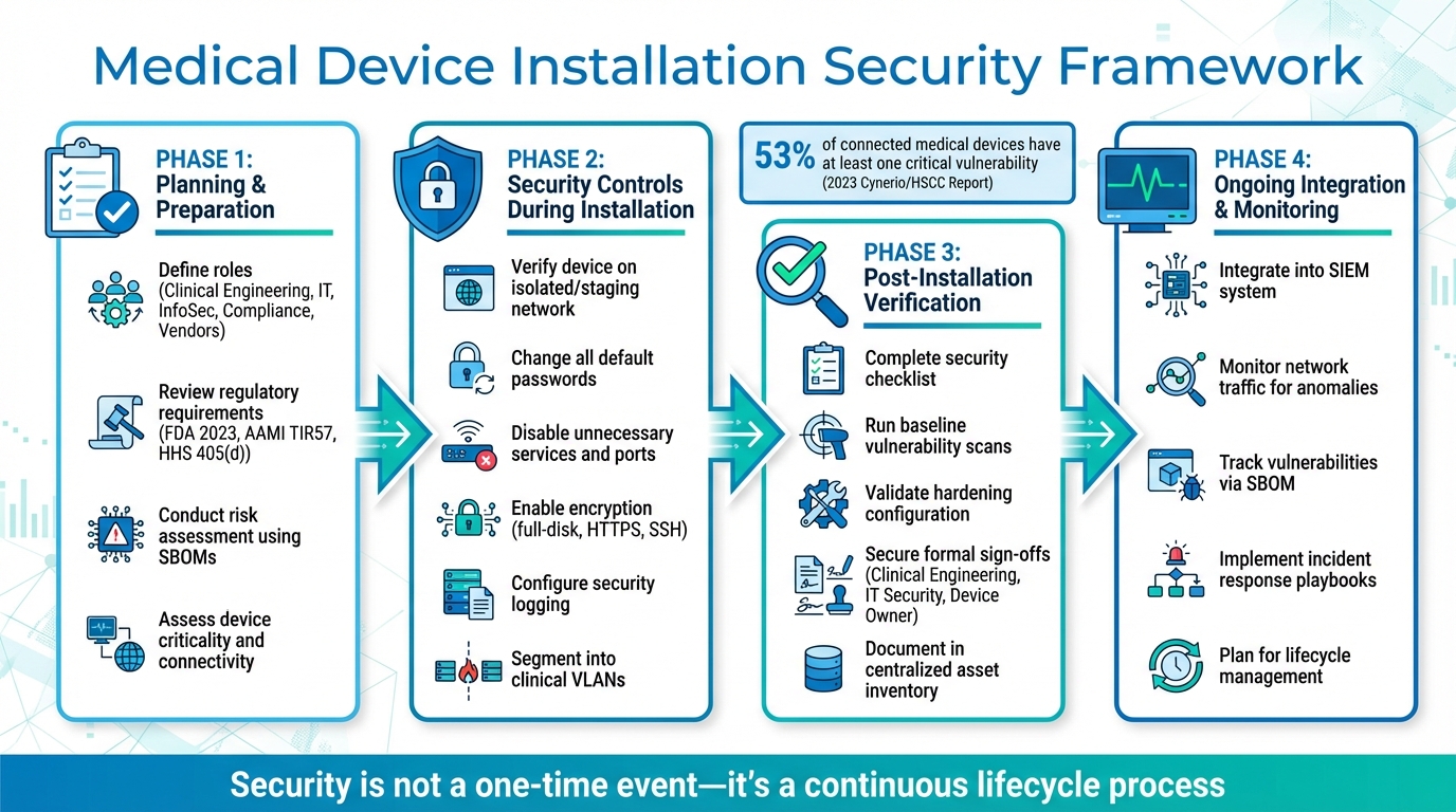 Medical Device Installation Security: 4-Phase Implementation Framework