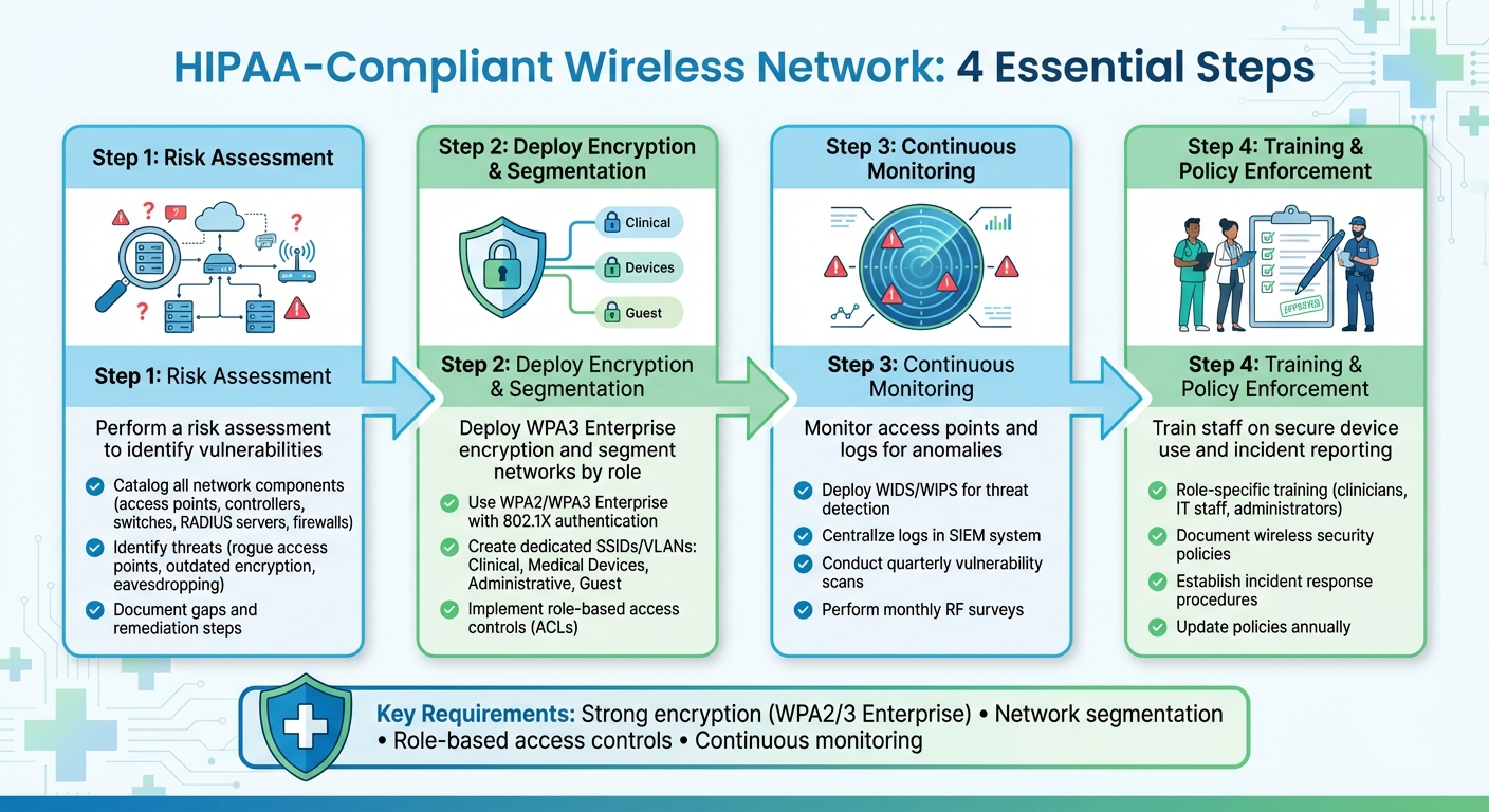 4-Step HIPAA-Compliant Wireless Network Implementation Process