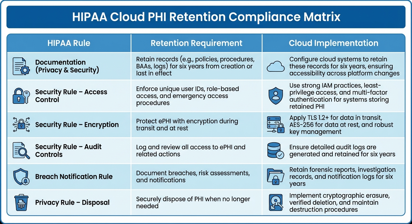 HIPAA Cloud PHI Retention Requirements and Implementation Guide