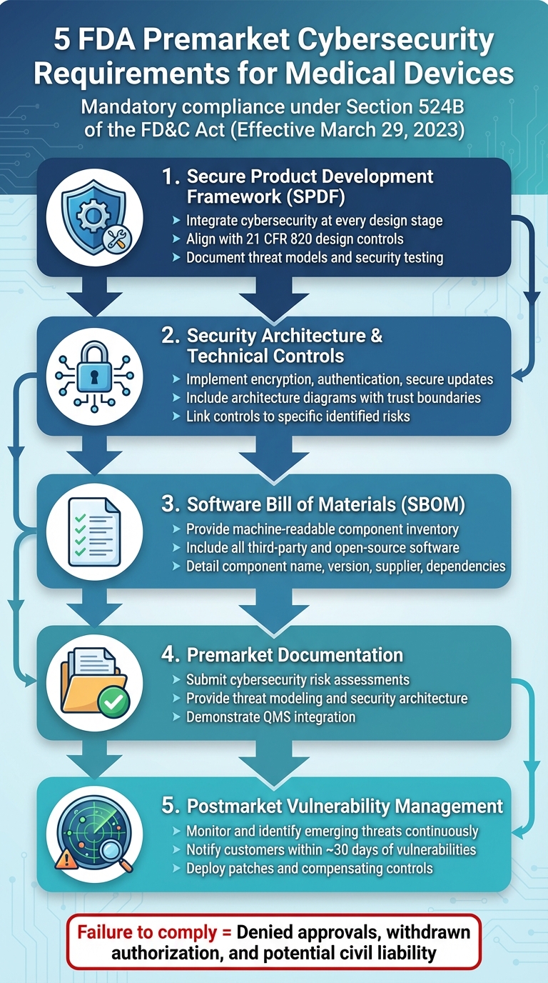 FDA's 5 Premarket Cybersecurity Requirements for Medical Devices