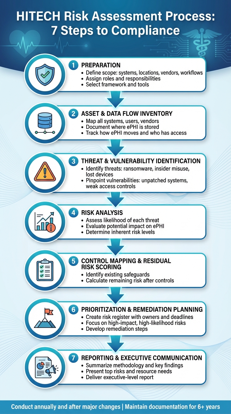 7-Step HITECH Risk Assessment Process for Healthcare Organizations