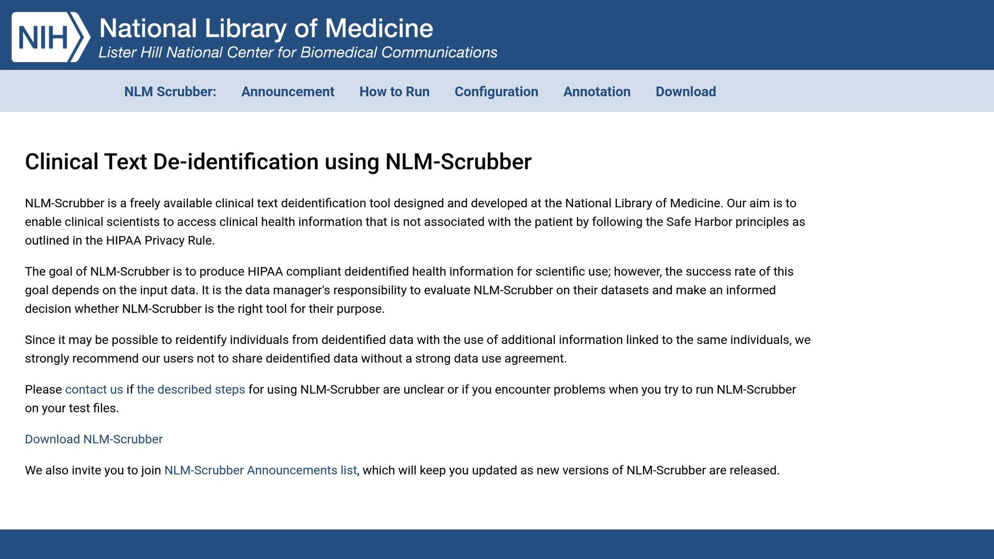 NLM Scrubber