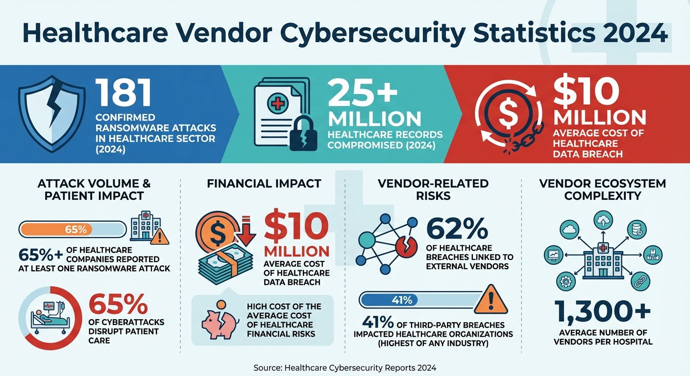 Healthcare Vendor Cybersecurity Statistics: Breach Impact and Risk Data 2024