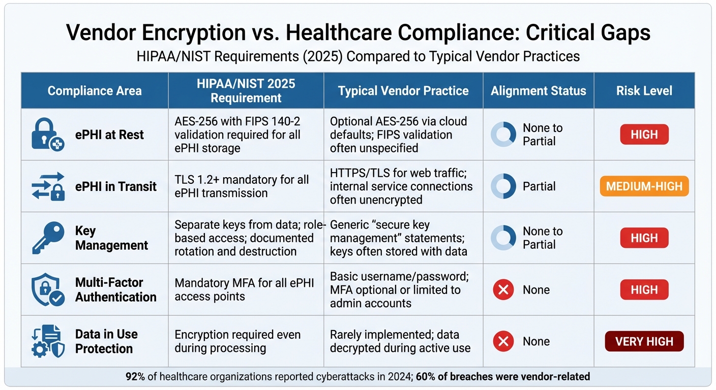 Vendor Encryption Policies vs Healthcare Compliance Requirements 2025