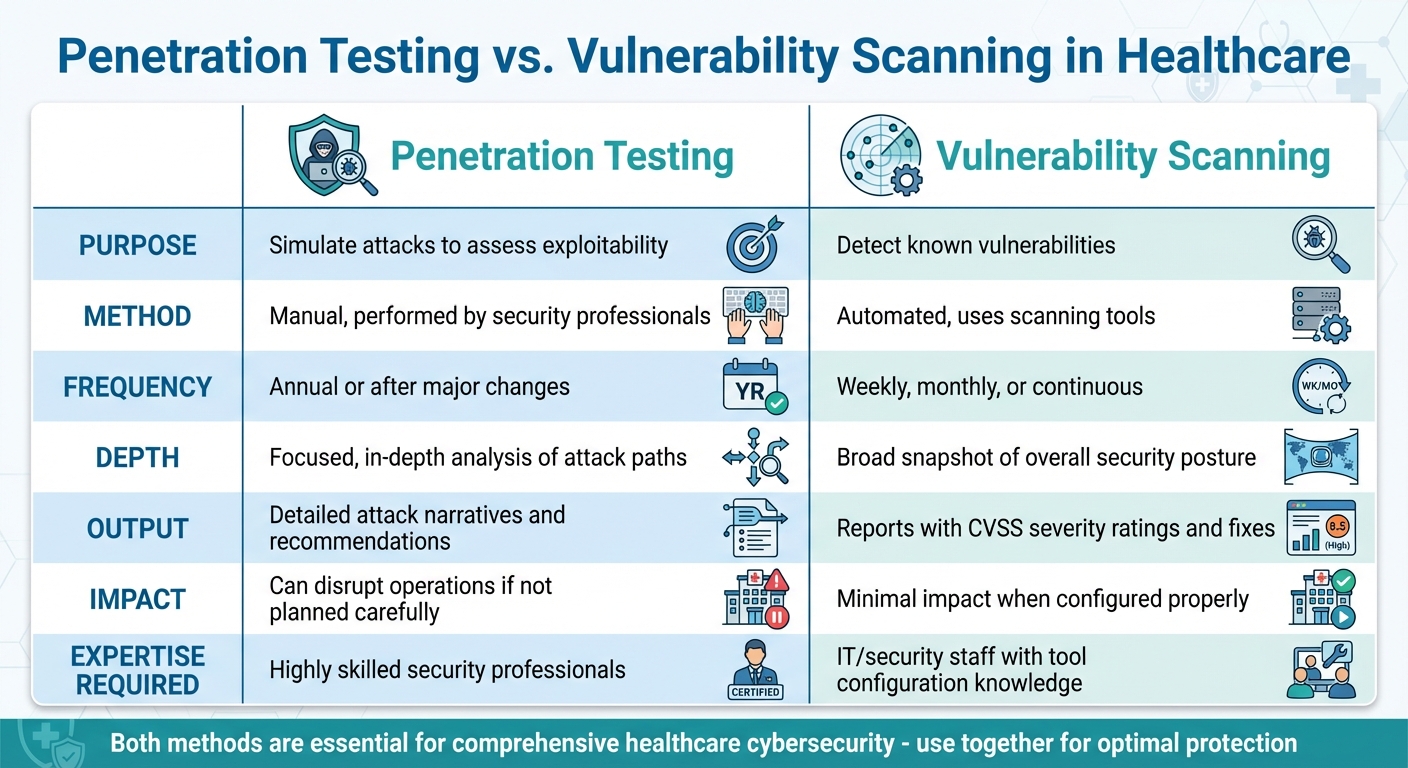 Penetration Testing vs Vulnerability Scanning in Healthcare: Key Differences