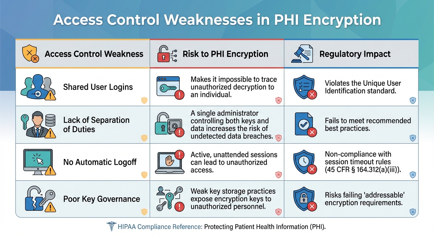 Access Control Weaknesses and Their Impact on PHI Encryption Security