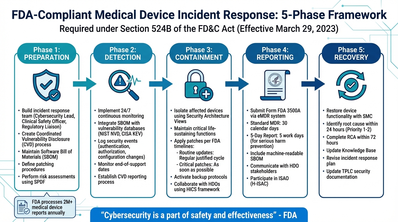 5-Phase FDA-Compliant Medical Device Incident Response Framework