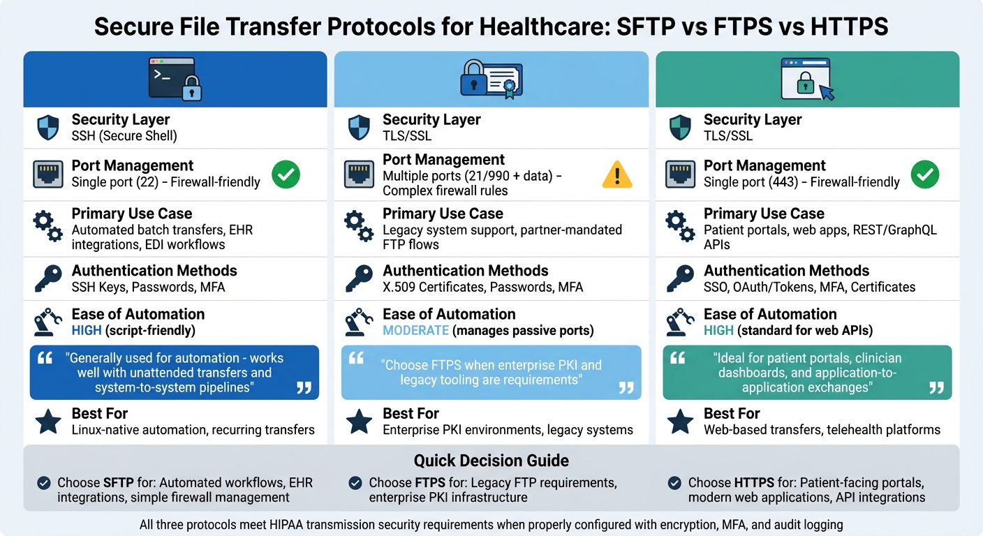 HIPAA-Compliant File Transfer Protocols Comparison for Healthcare