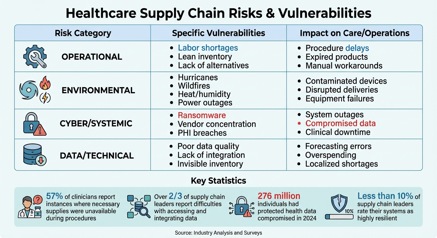 Healthcare Supply Chain Risks: Categories, Vulnerabilities, and Operational Impact
