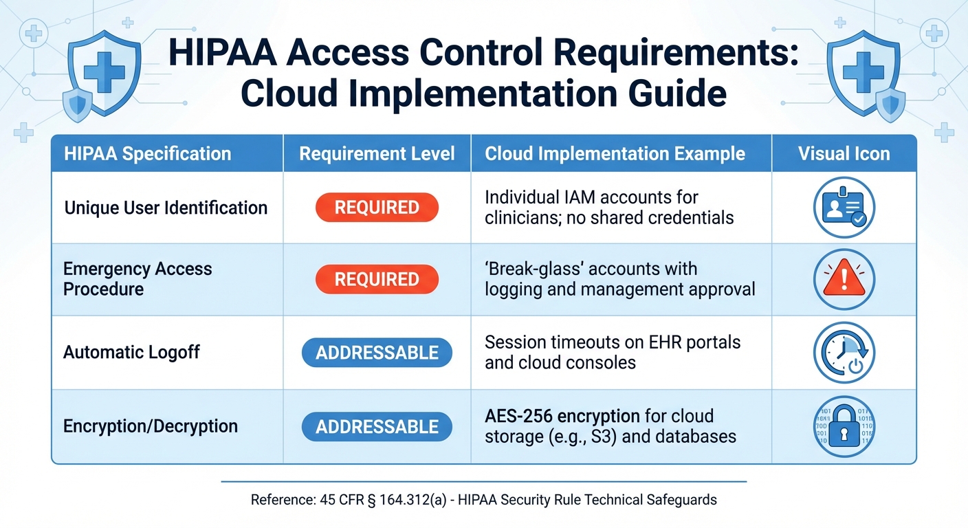 HIPAA Access Control Requirements and Cloud Implementation Examples