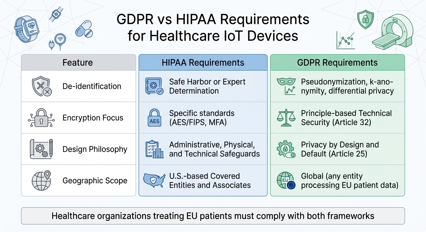 GDPR vs HIPAA Requirements for Healthcare IoT Devices