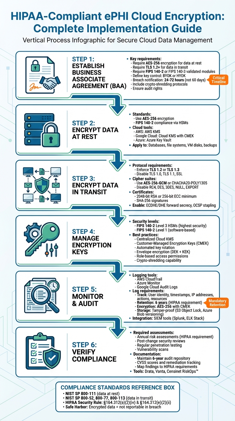 HIPAA-Compliant ePHI Cloud Encryption Implementation Checklist